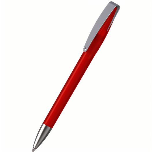 ein roter stift mit silberner spitze Drehkugelschreiber Cobra ice MMs (Bild 1)