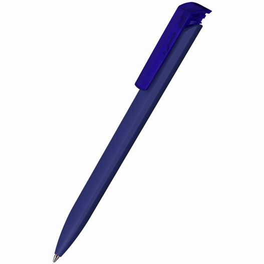 ein blauer stift mit schwarzer spitze Druckkugelschreiber Trias softtouch/transparent (Bild 1)