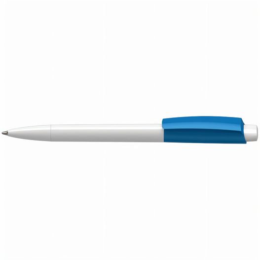 ein stift mit blauer spitze und weißer spitze Druckkugelschreiber Zeno high gloss (Bild 1)