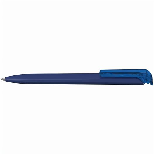 ein blauer stift mit schwarzer spitze Druckkugelschreiber Trias high gloss/transparent (Bild 1)