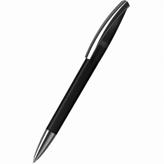 ein stift mit schwarzem körper und silberspitze Drehkugelschreiber Arca softfrost MMn (Bild 1)