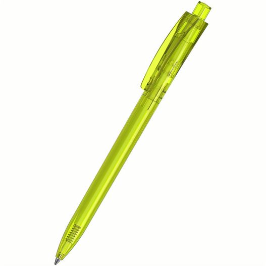 ein grüner stift mit schwarzer spitze Druckkugelschreiber Qube transparent (Bild 1)