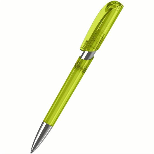 ein grüner stift mit silberner spitze Druckkugelschreiber Push transparent Mn (Bild 1)