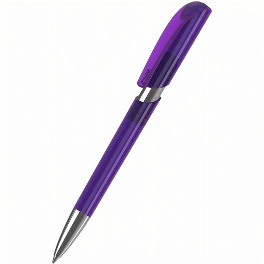 ein violetter stift mit silberner spitze Druckkugelschreiber Push transparent Mn (Bild 1)