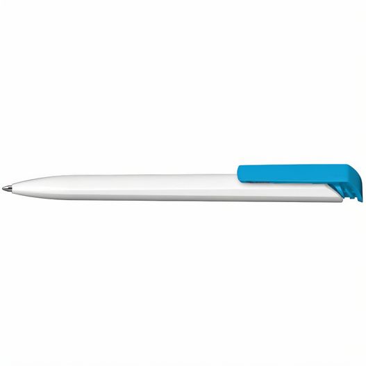 ein weißer stift mit blauer spitze Druckkugelschreiber Trias high gloss (Bild 1)