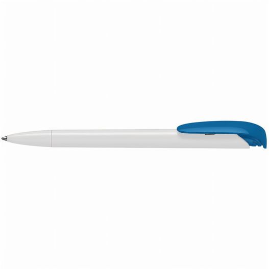 ein stift mit blauer spitze und einem weißen körper Druckkugelschreiber Jona high gloss (Bild 1)