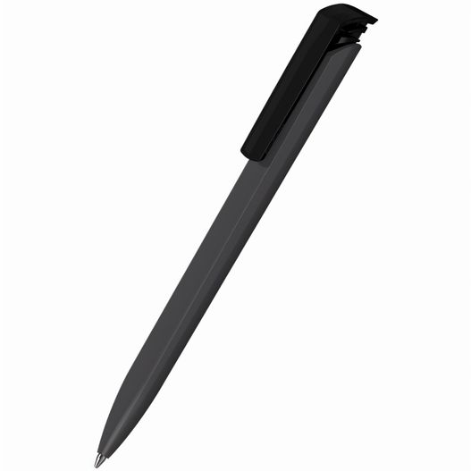 ein stift mit einer schwarzen spitze, die auf einer weißen oberfläche sitzt Druckkugelschreiber Trias high gloss/transparent (Bild 1)
