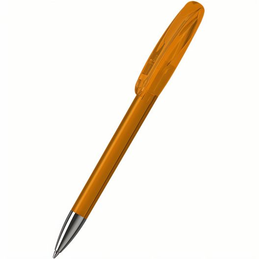 ein stift mit einer metallspitze und einem gelben körper Drehkugelschreiber Boa transparent Mn (Bild 1)