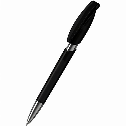 ein stift mit schwarzem körper und silberspitze Druckkugelschreiber Rodeo transparent Mn (Bild 1)