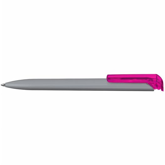 ein stift mit rosa spitze auf einem weißen hintergrund Druckkugelschreiber Trias high gloss/transparent (Bild 1)