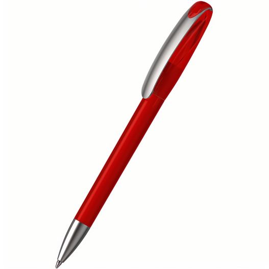 ein roter stift mit silberner spitze Kugelschreiber Boa ice/transparent MMs (Bild 1)