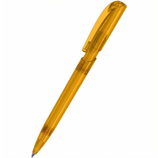ein stift mit gelber spitze auf weißem hintergrund Druckkugelschreiber Push transparent (Bild 1)