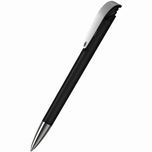ein stift mit einem schwarzen und weißen deckel auf ihm Druckkugelschreiber Jona transparent MMn (Bild 1)