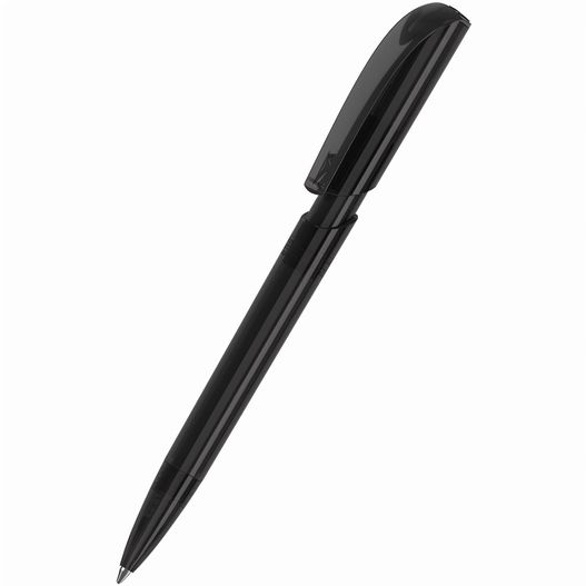 ein stift mit einem schwarzen körper und einer schwarzen spitze Druckkugelschreiber Push transparent (Bild 1)