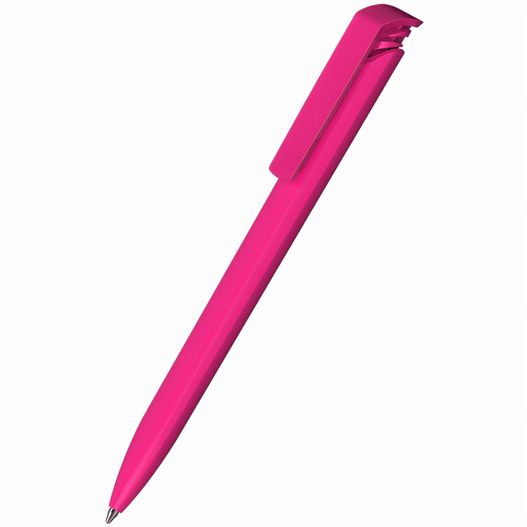 ein rosa stift mit einer metallspitze auf einem weißen hintergrund Kugelschreiber Trias high gloss (Bild 1)