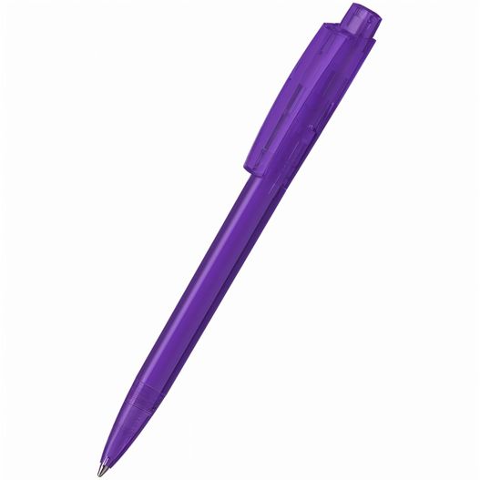 ein lila stift auf einer weißen oberfläche Druckkugelschreiber Zeno transparent (Bild 1)