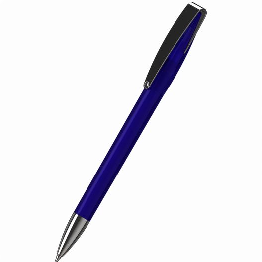ein stift mit einer schwarzen spitze und einem blauen körper Drehkugelschreiber Cobra transparent MMn (Bild 1)