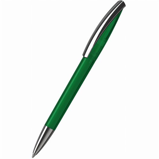 ein grüner stift mit schwarzer spitze Drehkugelschreiber Arca transparent MMn (Bild 1)
