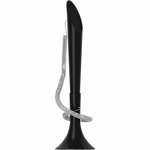 ein schwarzes und weißes objekt mit einem silberdraht Stehkugelschreiber mit Kordel Deskpen matt Cord (Bild 1)