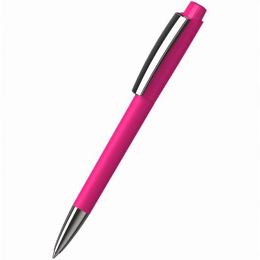 ein rosa stift mit einer schwarzen spitze Druckkugelschreiber Zeno softtouch/high gloss MMn (Bild 1)