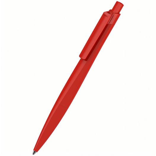 ein roter stift auf einer weißen oberfläche Druckkugelschreiber Shape recycling (Bild 1)