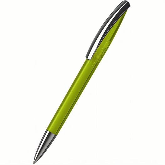 ein grüner stift mit schwarzer spitze Drehkugelschreiber Arca transparent MMn (Bild 1)