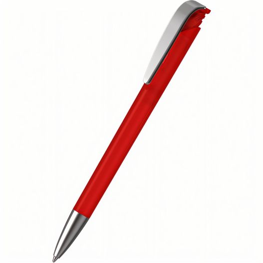 ein roter stift mit silberner spitze Druckkugelschreiber Jona ice MMs (Bild 1)