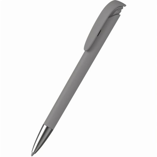 ein stift mit einer metallspitze auf einem weißen hintergrund Druckkugelschreiber Jona softgrip Ms (Bild 1)