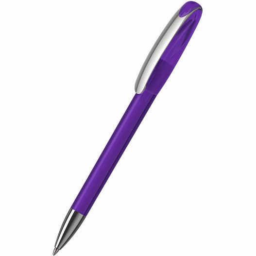 ein violetter stift mit silberner spitze Kugelschreiber Boa transparent MMn (Bild 1)