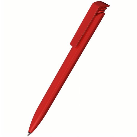 ein roter stift mit einer metallspitze auf weißem hintergrund Druckkugelschreiber Trias high gloss (Bild 1)