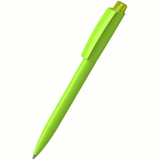 ein grüner stift auf einer weißen oberfläche Druckkugelschreiber Zeno high gloss/transparent (Bild 1)