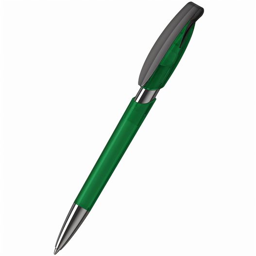 ein grüner stift mit schwarzer spitze Druckkugelschreiber Rodeo transparent MMn (Bild 1)