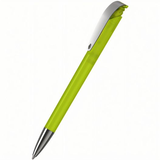 ein grüner stift mit silberner spitze Druckkugelschreiber Jona transparent MMn (Bild 1)