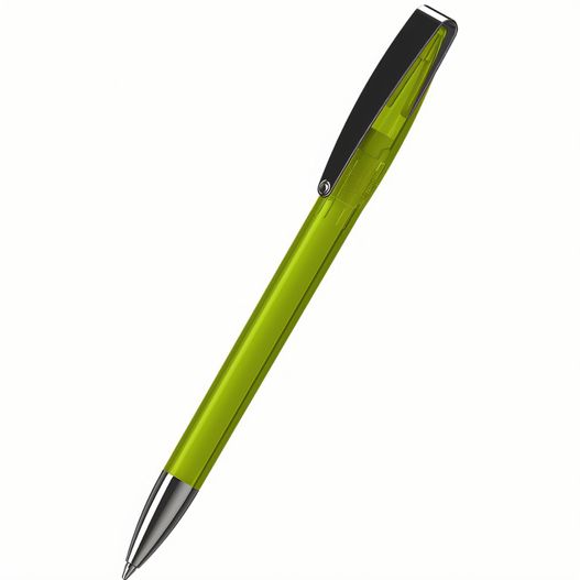 ein grüner stift mit schwarzer spitze Drehkugelschreiber Cobra transparent MMn (Bild 1)