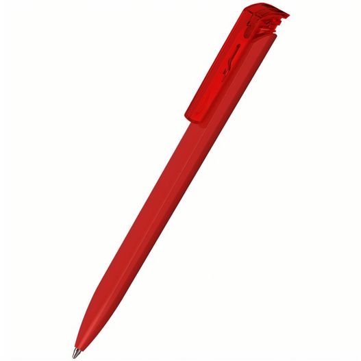 ein roter stift mit schwarzer spitze Druckkugelschreiber Trias high gloss/transparent (Bild 1)
