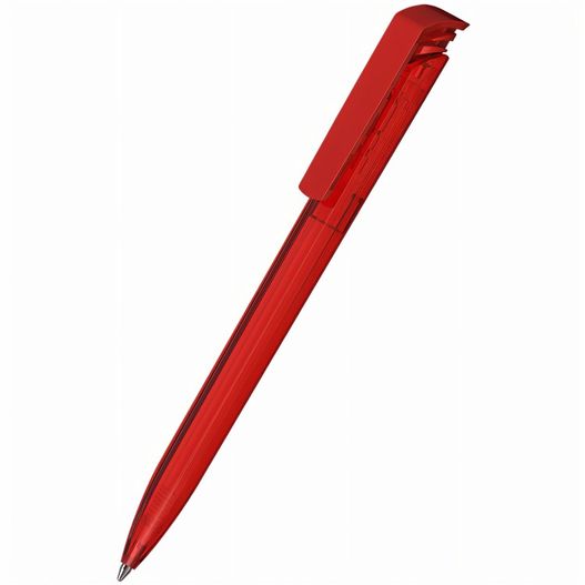 ein roter stift mit schwarzer spitze auf weißem hintergrund Druckkugelschreiber Trias transparent/high gloss (Bild 1)