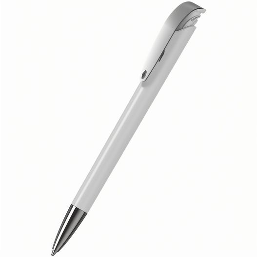 ein stift mit einer metallspitze auf einem weißen hintergrund Druckkugelschreiber Jona high gloss MMn (Bild 1)