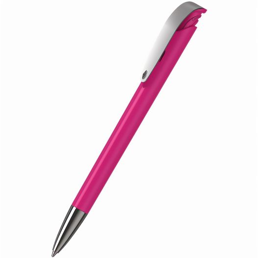 einen pinken stift mit einer silbernen spitze und einer schwarzen spitze Druckkugelschreiber Jona high gloss MMn (Bild 1)