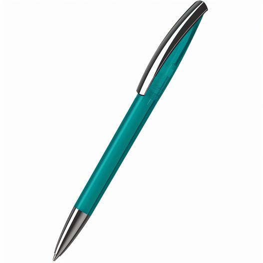 ein stift mit einer schwarzen spitze und einem grünen körper Drehkugelschreiber Arca transparent MMn (Bild 1)