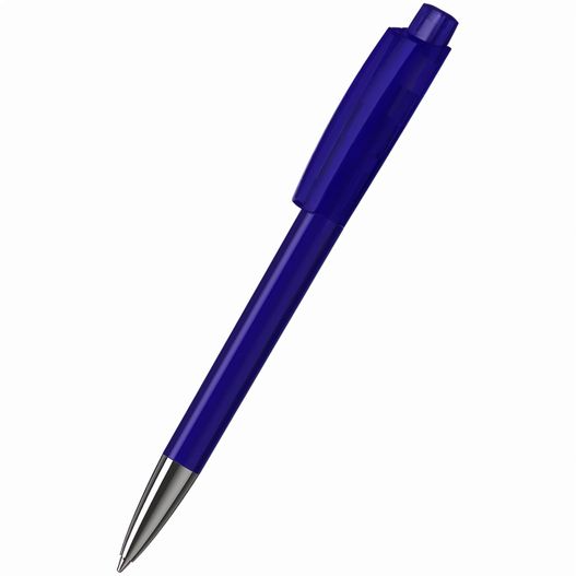 ein blauer stift mit einer silbernen spitze Druckkugelschreiber Zeno transparent Mn (Bild 1)