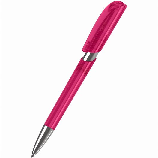 ein rosa stift mit einer silbernen spitze Druckkugelschreiber Push transparent Mn (Bild 1)
