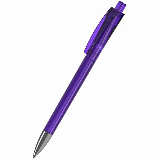 ein violetter stift mit schwarzer spitze Druckkugelschreiber Qube transparent Mn (Bild 1)