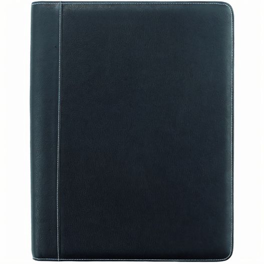 ein schwarzer lederordner mit einem weißen streifen Schreibmappe A4 mit RV (Bild 1)