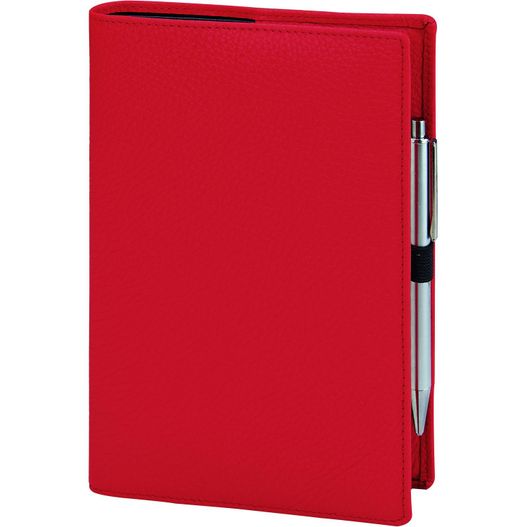 ein rotes notizbuch mit einem stift darin Buchhülle (Bild 1)
