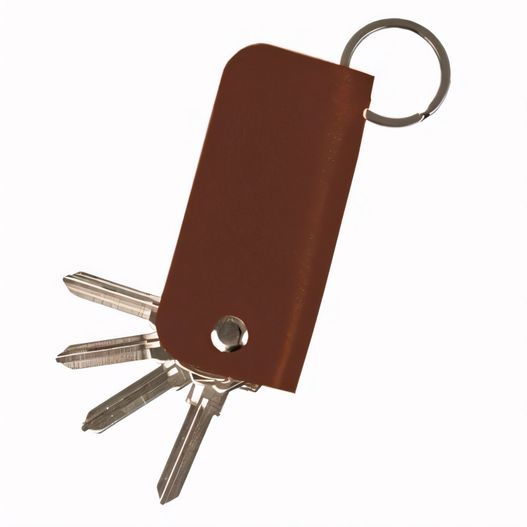 ein kleines braunes taschenmesser mit schlüsselanhänger Schlüsseletui (Bild 1)