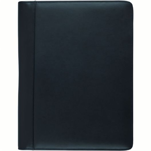 ein schwarzer ordner mit reißverschluss vorne Schreibmappe A4 mit RV (Bild 1)