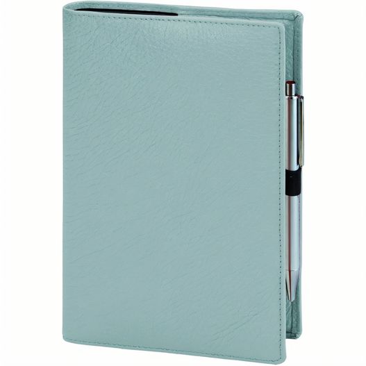ein blaues leder notebook mit einem stift darin Buchhülle (Bild 1)
