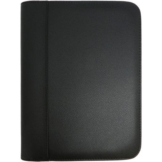 ein schwarzer lederordner mit reißverschluss Schreibmappe A5 mit RV (Bild 1)