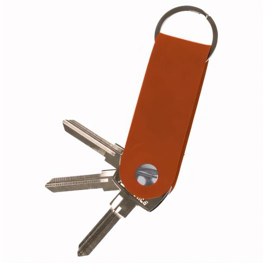 ein kleines orange taschenmesser mit metallgriff Schlüsselanhänger (Bild 1)