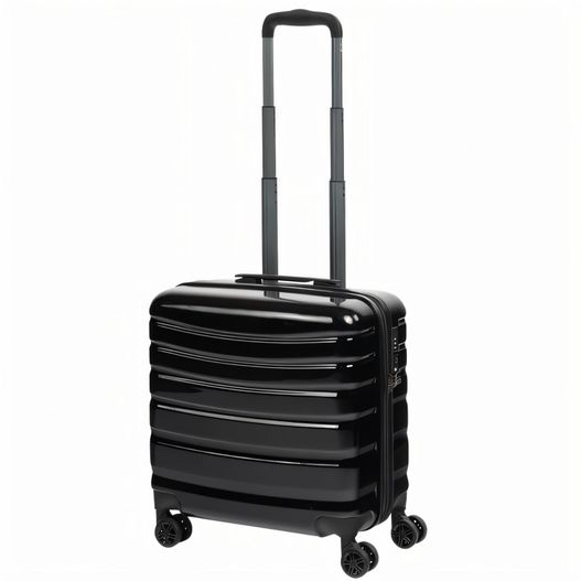 ein schwarzer koffer mit rädern auf weißem hintergrund Businesstrolley (Bild 1)